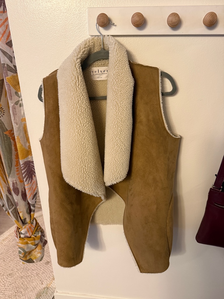 Velvet Graham And Spencer Sherpa Vest Faux Fleece Western Country Sm Euc Layers